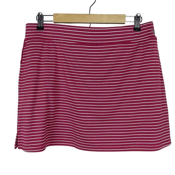 Izod Golf Skort Red White Striped Pull On Stretch Women's L Pockets Skirt - Picture 1 of 6